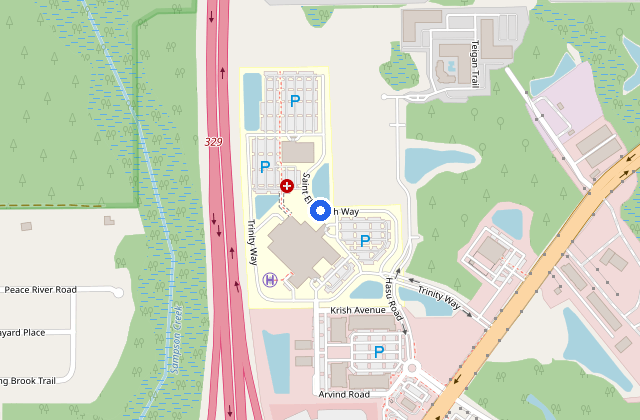Map of the St. Johns location at 300 St. Elizabeth Way, St. Johns, Florida